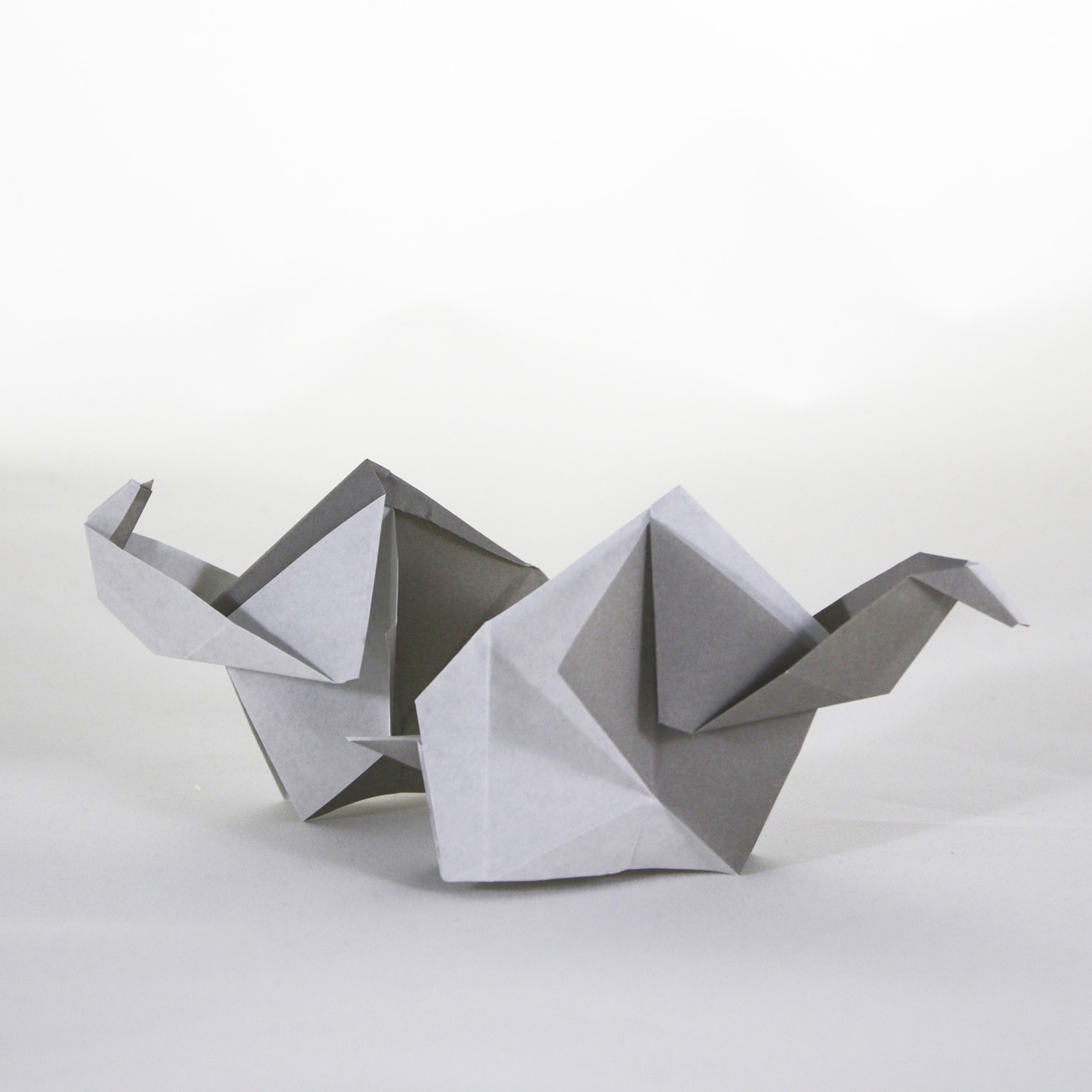 "Two-Tone" the Origamido Elephant, designed by Michael LaFosse and Richard Alexander